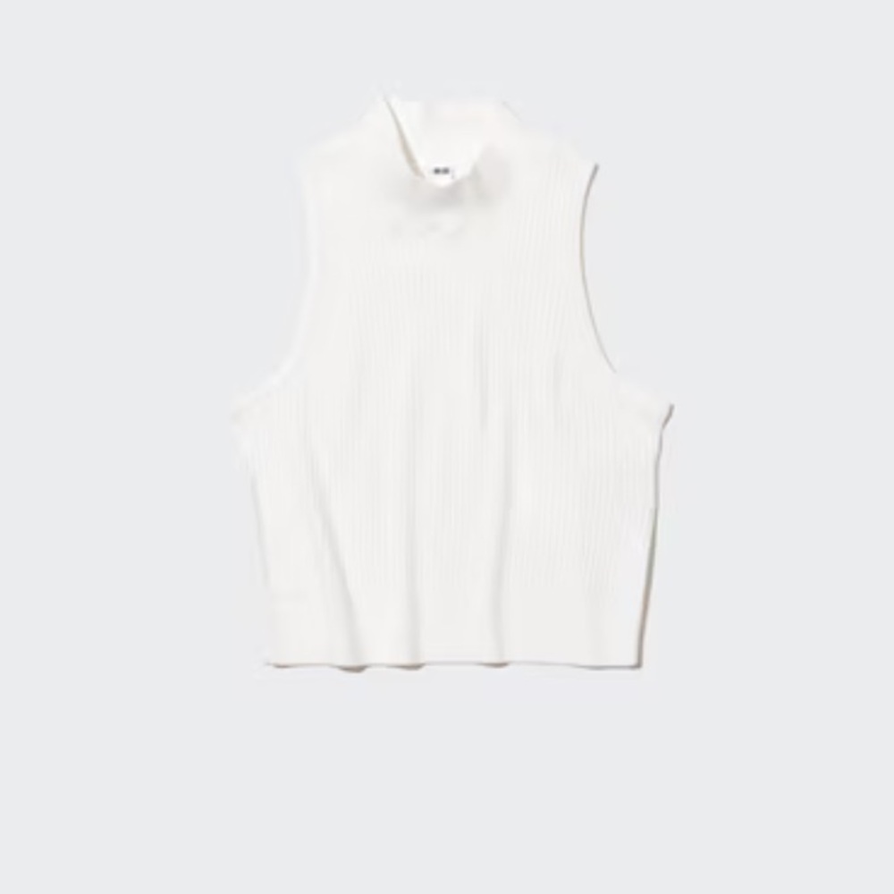 Uniqlo Mock Neck Sleeveless Cropped Sweater